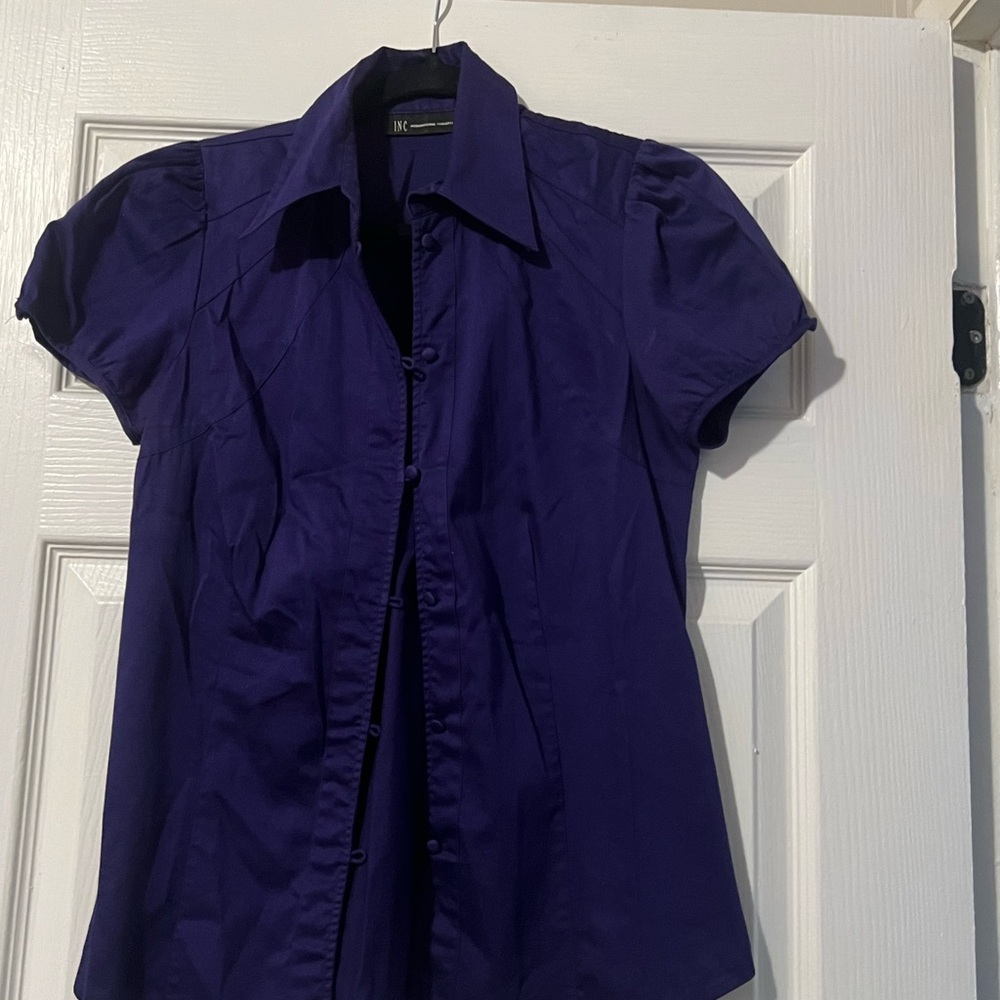 INC Blouse Purple Size 8 - Picture 2 of 5